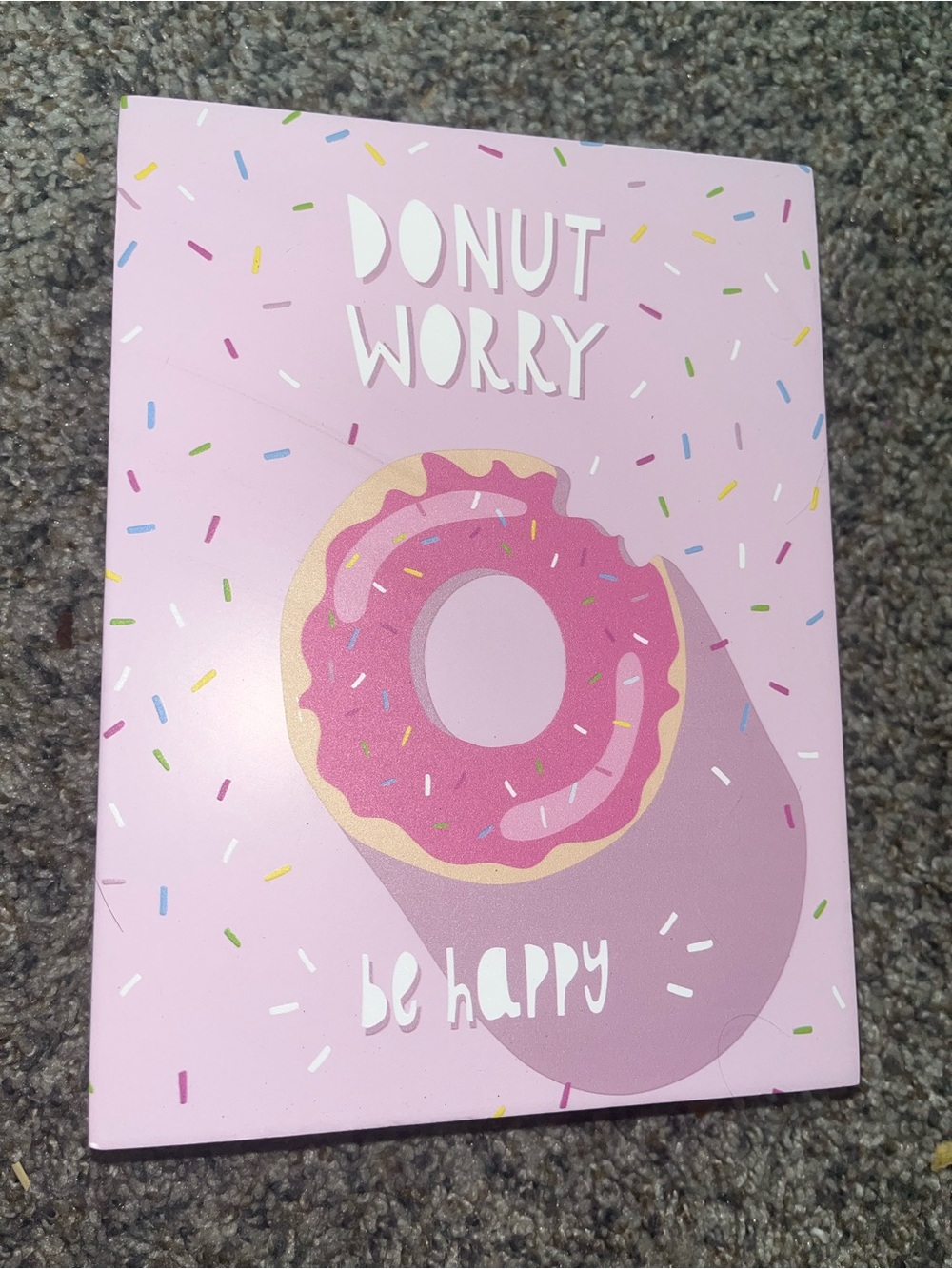 Pink 'Donut Worry Be Happy' Canvas